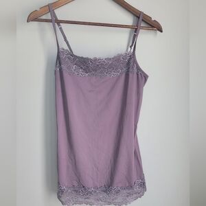 Maurices Womens Size Medium Mauve Lace Tank Y2K Whimsigoth Romantic